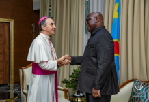 Apres cinq années en RDC, Mgr Balestrero fait ses adieux au Président Tshisekedi